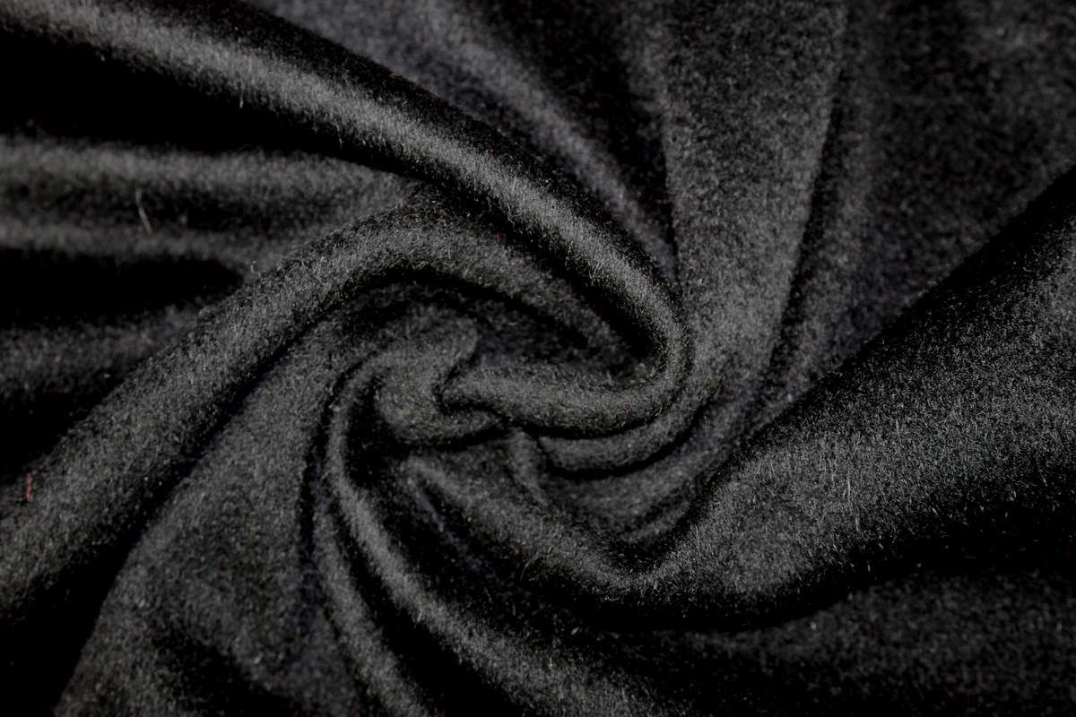 Приобрести Ткань пальтовая черная с блеском