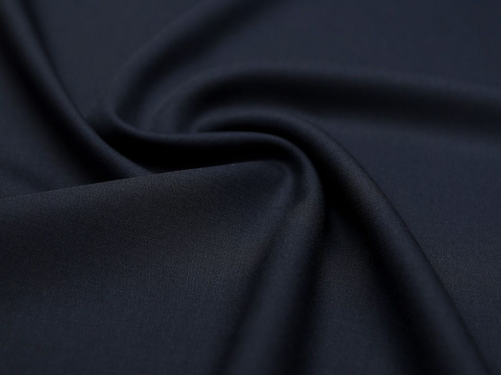 Ткань костюмная двухсторонняя темно-синего цвета  (240г/м2)изображение