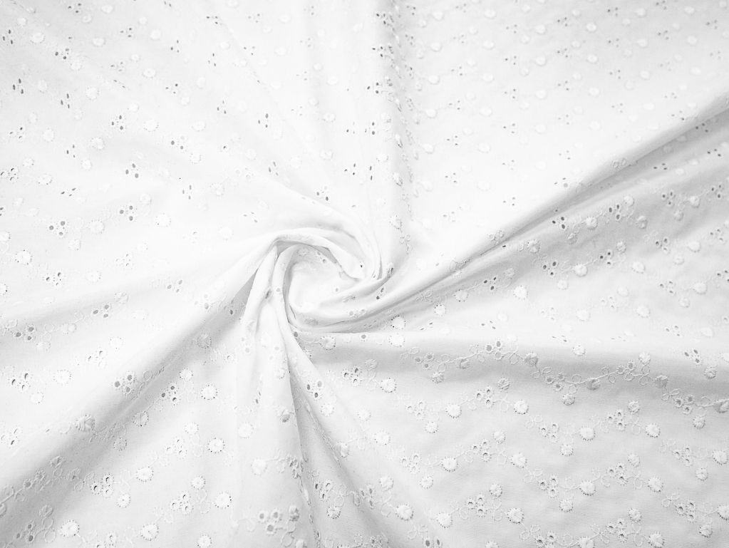 Воздушное шитье с рисунком "зигзаги", цвет белыйизображение