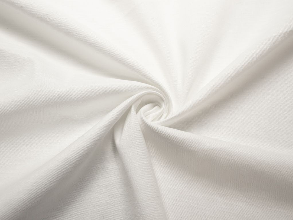Рубашечно-плательный  лен с фактурной поверхностью, цвет белыйизображение