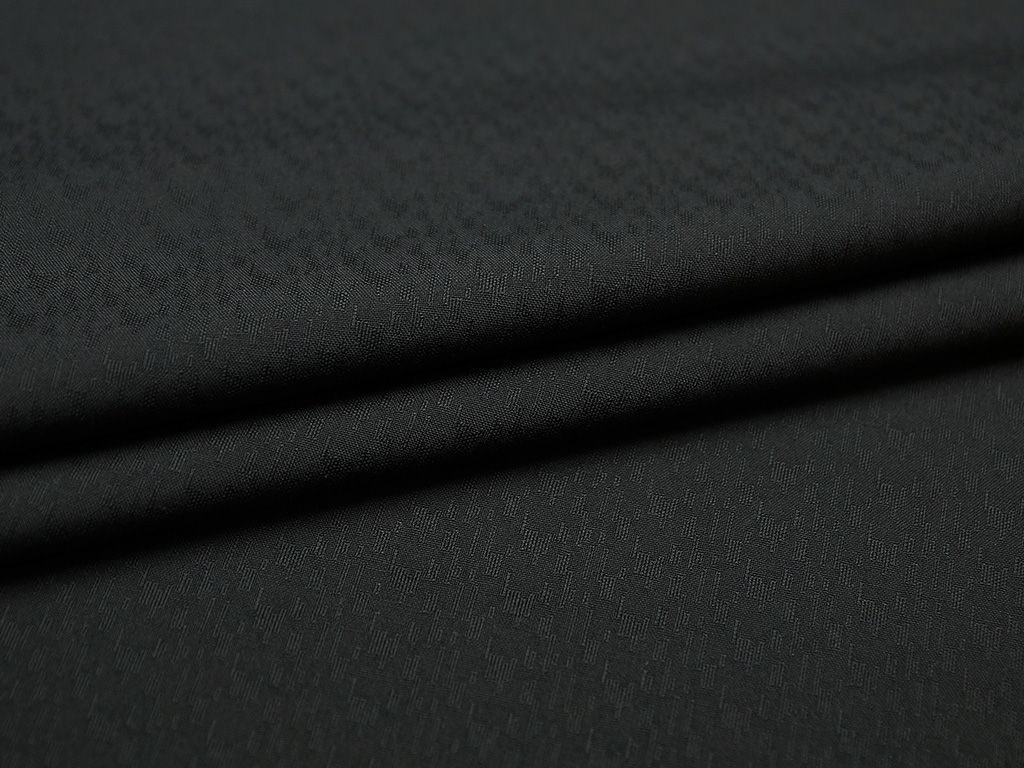 Приобрести Костюмная ткань с текстурным плетением черного цвета (150 гр/м2)