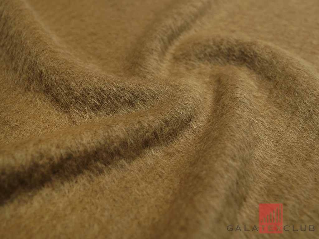Ткань пальтовая из альпаки c ворсом золотисто-коричневого цветаизображение