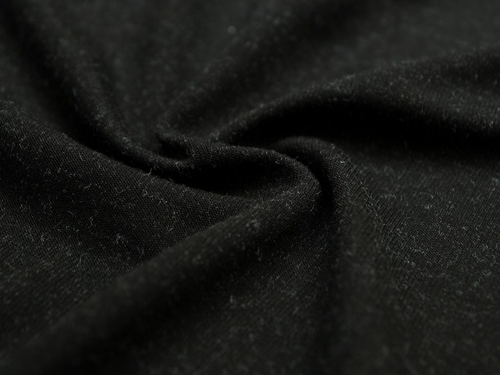 Меланжевый 2х сторонний трикотаж черного цвета (260 гр/м2)изображение