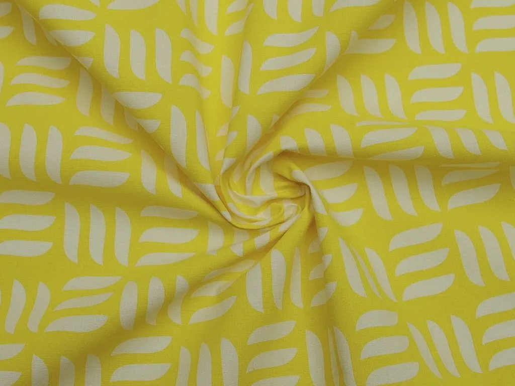 Принтованный хлопок, в жёлто-белой гаммеизображение
