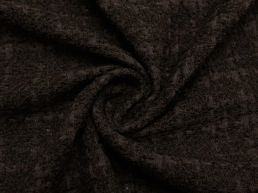 Костюмная ткань, в стиле "ШАНЕЛЬ", тёмно-коричневого цветаизображение