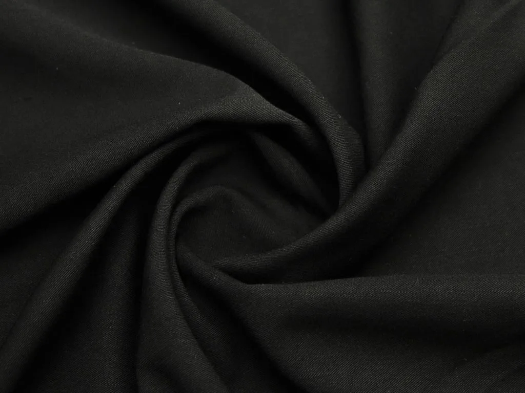 Плательно-костюмная ткань, с добавлением шерсти чёрного цветаизображение