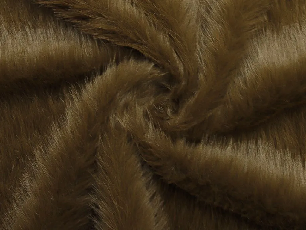 Искусственный мех "Колонок", коричневого цветаизображение