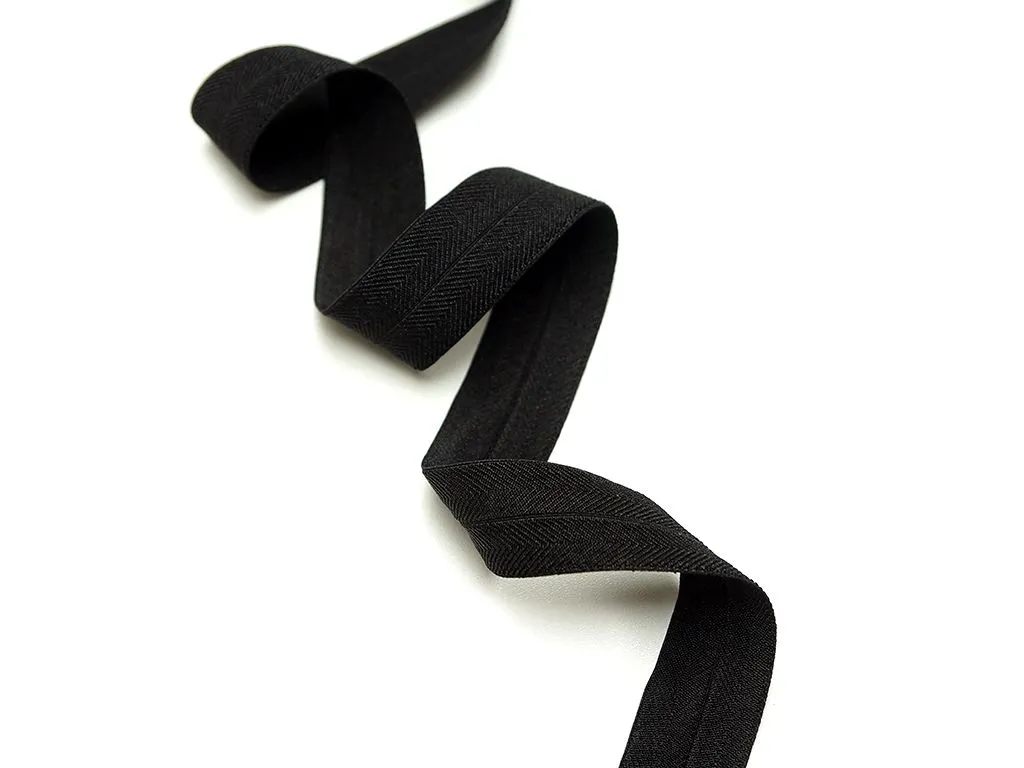 Приобрести Бейка-стрейч (резинка) вязаная, чёрного цвета, ширина 24 мм  
