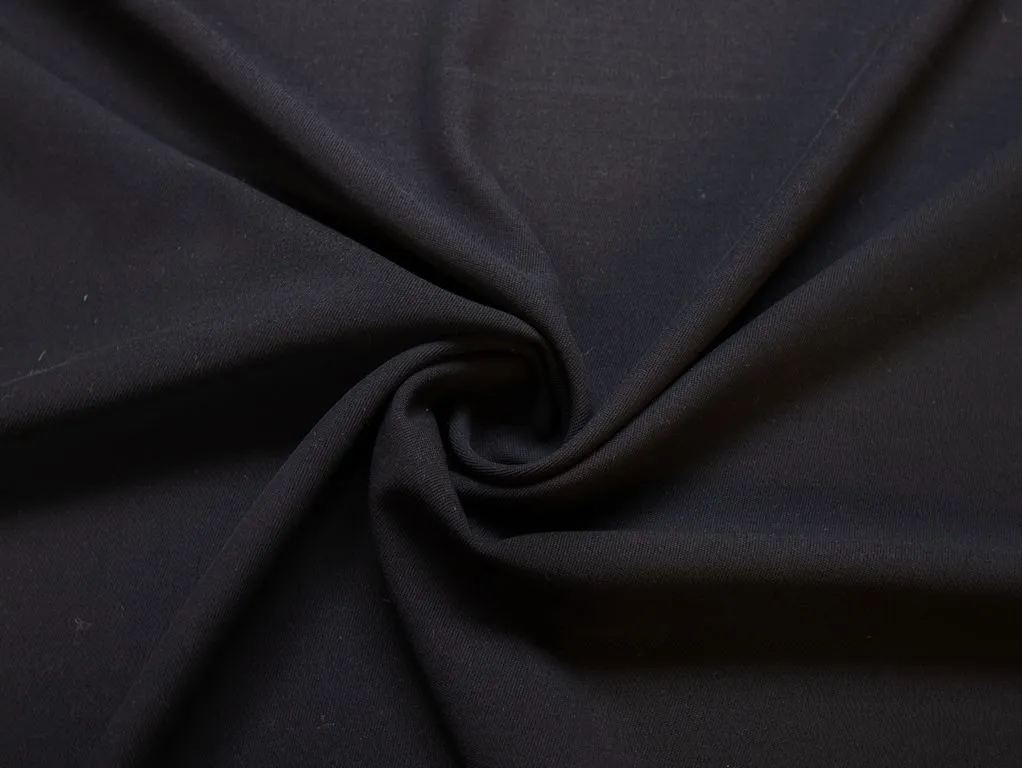 Плательная ткань с диагональным рубчиком, цвет черныйизображение