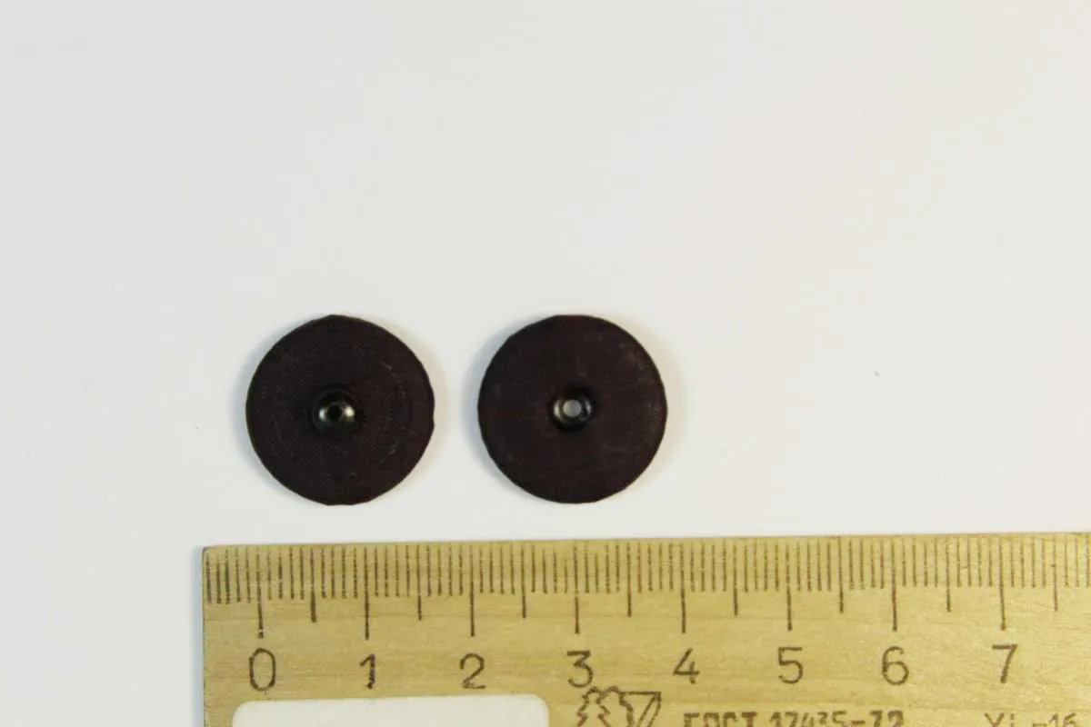 Кнопка круглая, пришивная, обтяжная, металлическая, цвет баклажана, диаметр 17 ммизображение