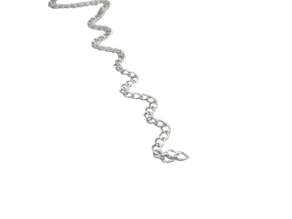 Цепь металлическая, серебряного цвета, ширина 9 ммизображение