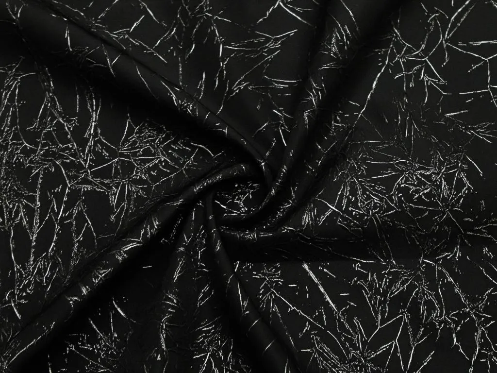 Фактурная плательная ткань "Чёрный мрамор"изображение