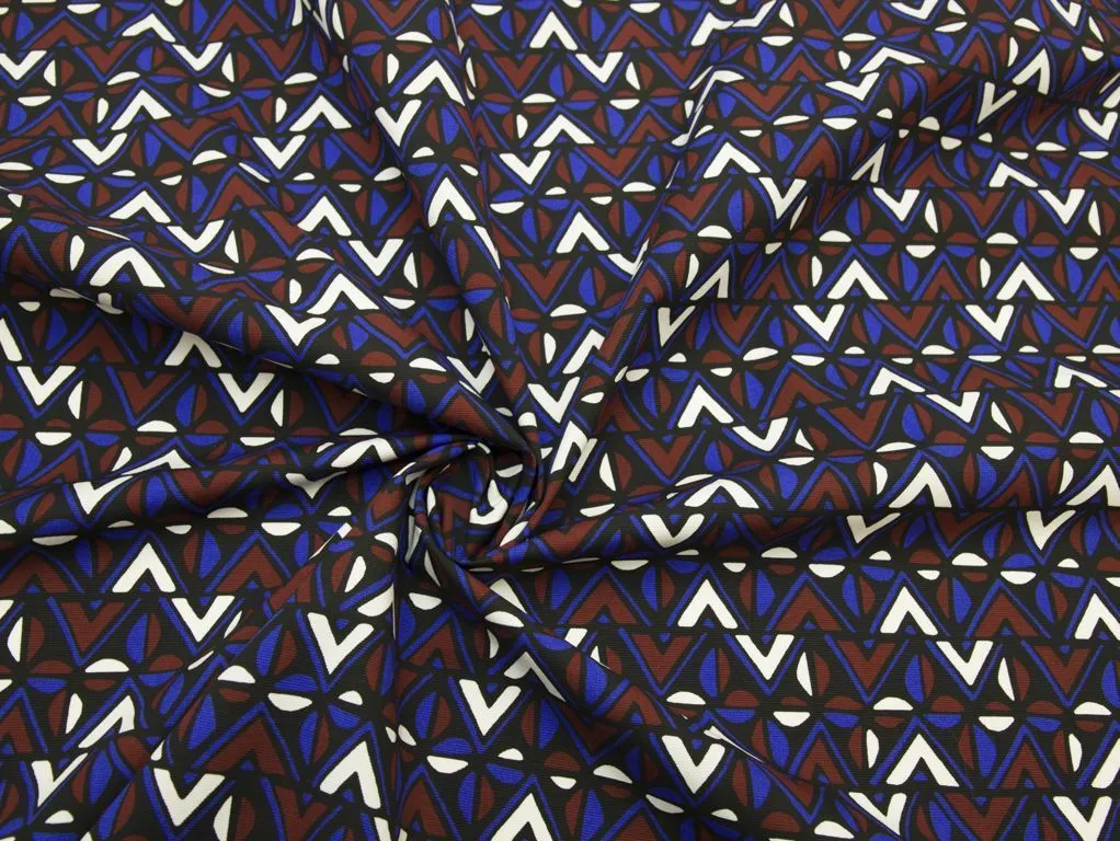 Хлопок репсового плетения с геометрическим принтомизображение