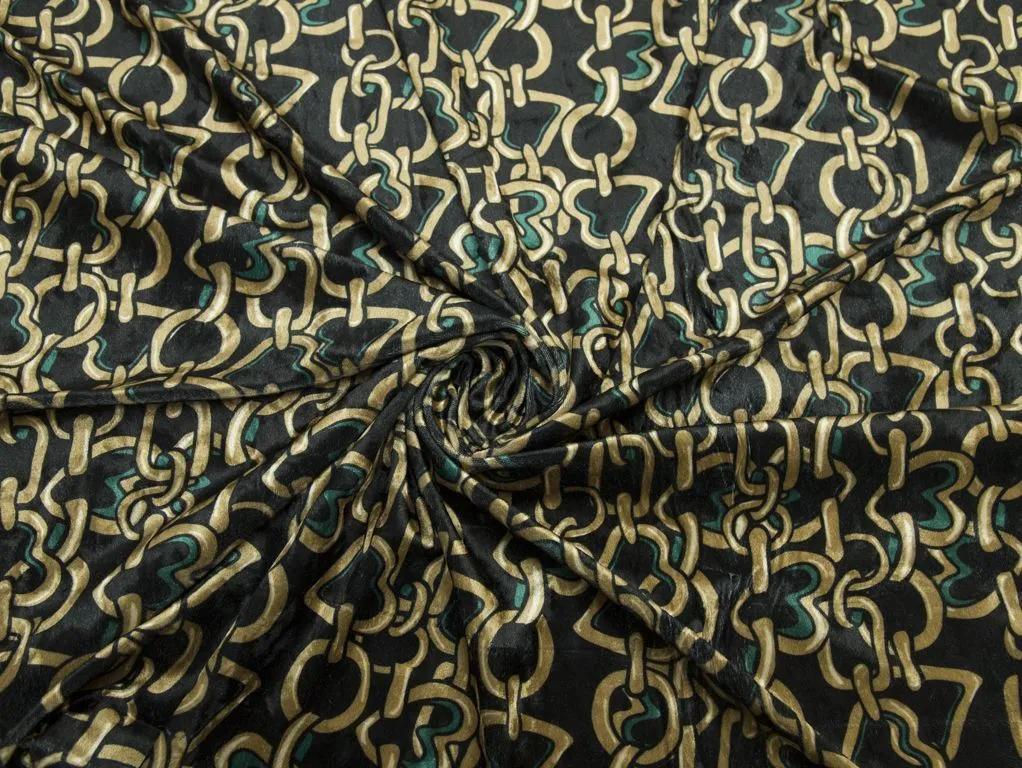 Изысканный принтованный бархат черного цвета изображение