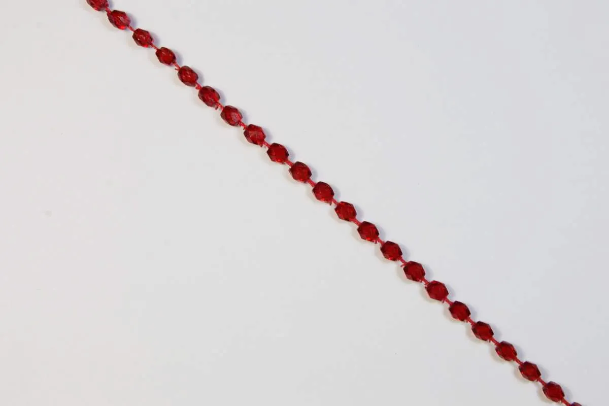 Тесьма декоративная БУСЫ, красного цвета.  ширина 4 ммизображение