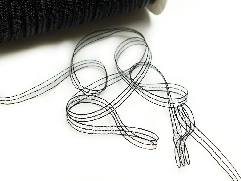 Резинка бельевая прозрачная, чёрного цвета, ширина 10 ммизображение