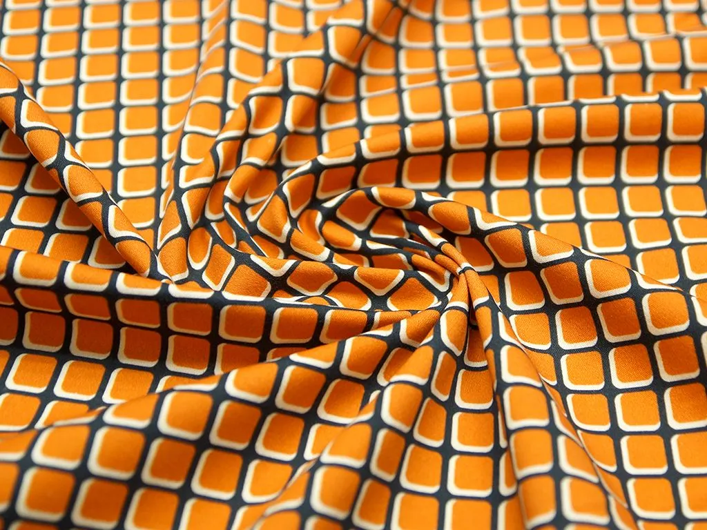 Костюмная-плательная ткань с рисунком терракотовая плиткаизображение