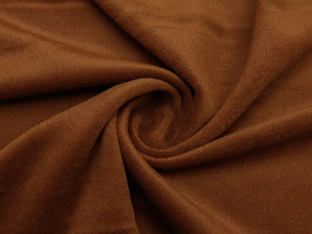 Пальтовая терракотовая ткань, с мягким ворсомизображение