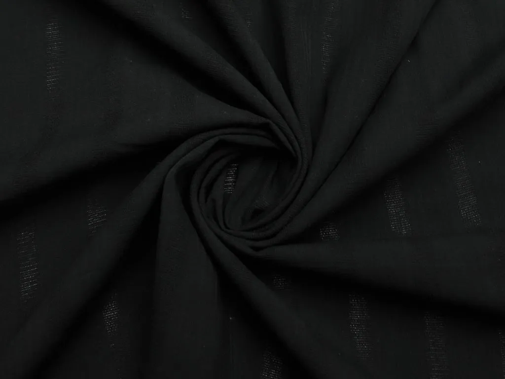 Приобрести Плательная ткань, в вертикальную полоску, в чёрном цвете