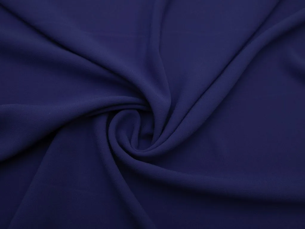 Плательная ткань Кади матовое, цвет насыщенный синийизображение