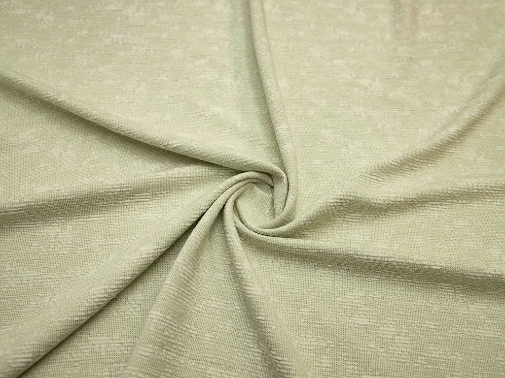 Двойной трикотаж жаккардовый, цвет светло-мятныйизображение