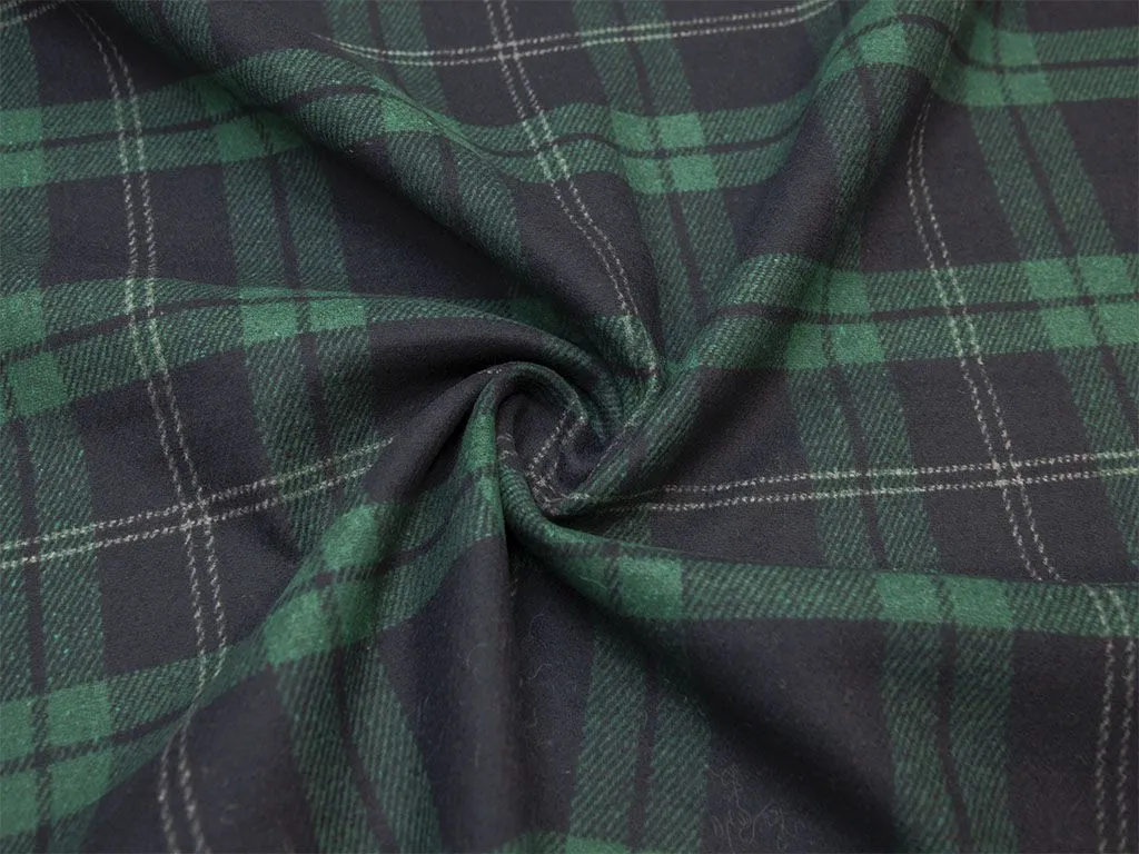 Пальтовая ткань в крупную клетку с водоотталкивающей пропиткой, цвет зелено-черныйизображение