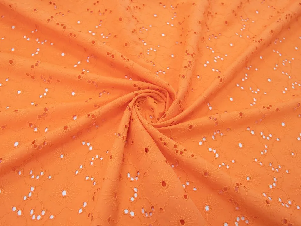Воздушное шитье с рисунком "Цветы", цвет оранжевыйизображение
