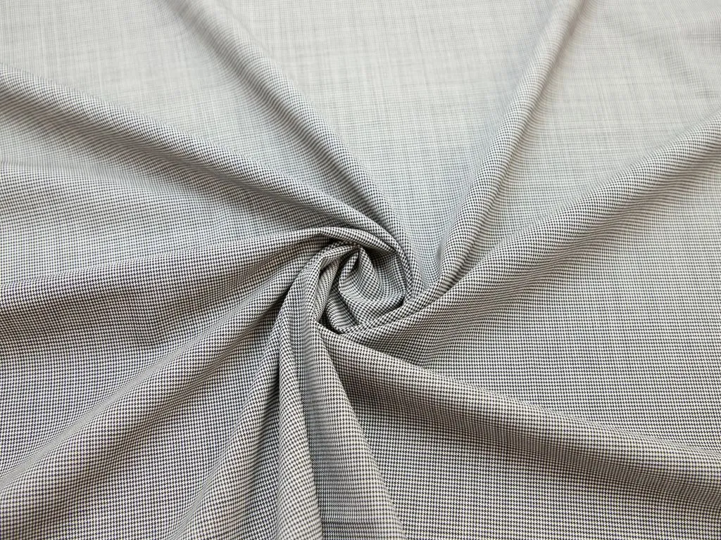 Двухсторонняя костюмная ткань в гусиную лапку, цвет черно-белыйизображение