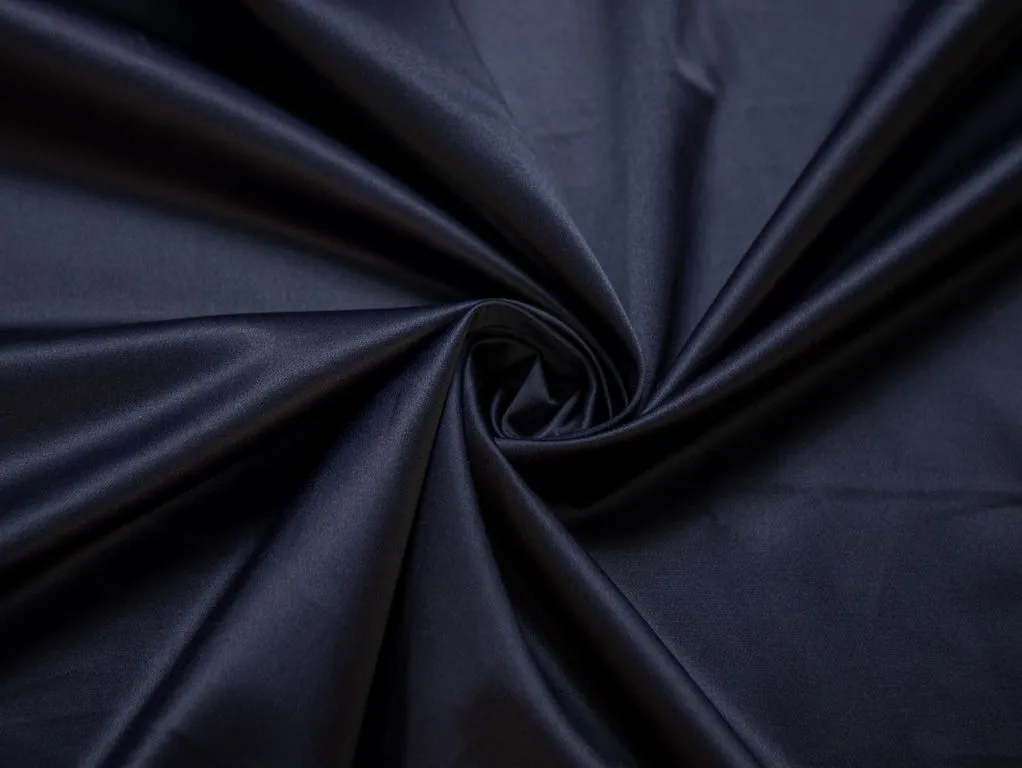 Атлас костюмно-плательный, цвет темно-синийизображение