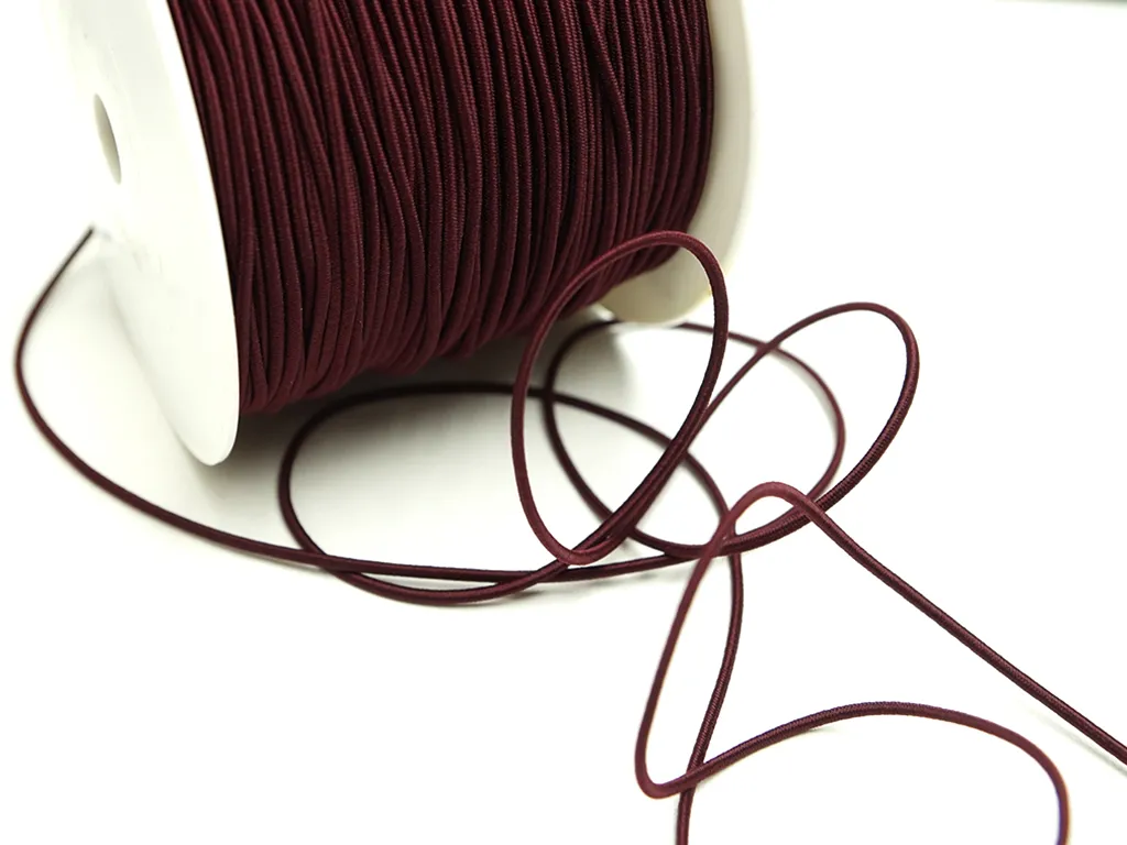 Резинка-шнур бордового цвета, ширина 2 ммизображение