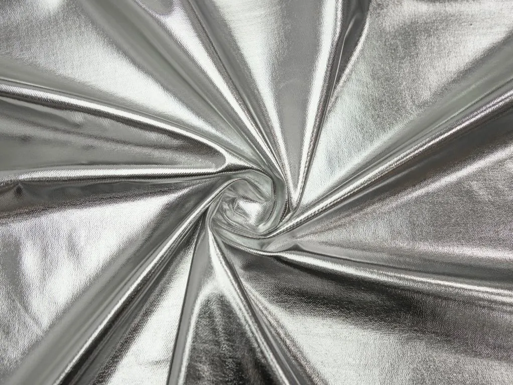 Двухсторонняя костюмная ткань, серебро и синяя клеткаизображение