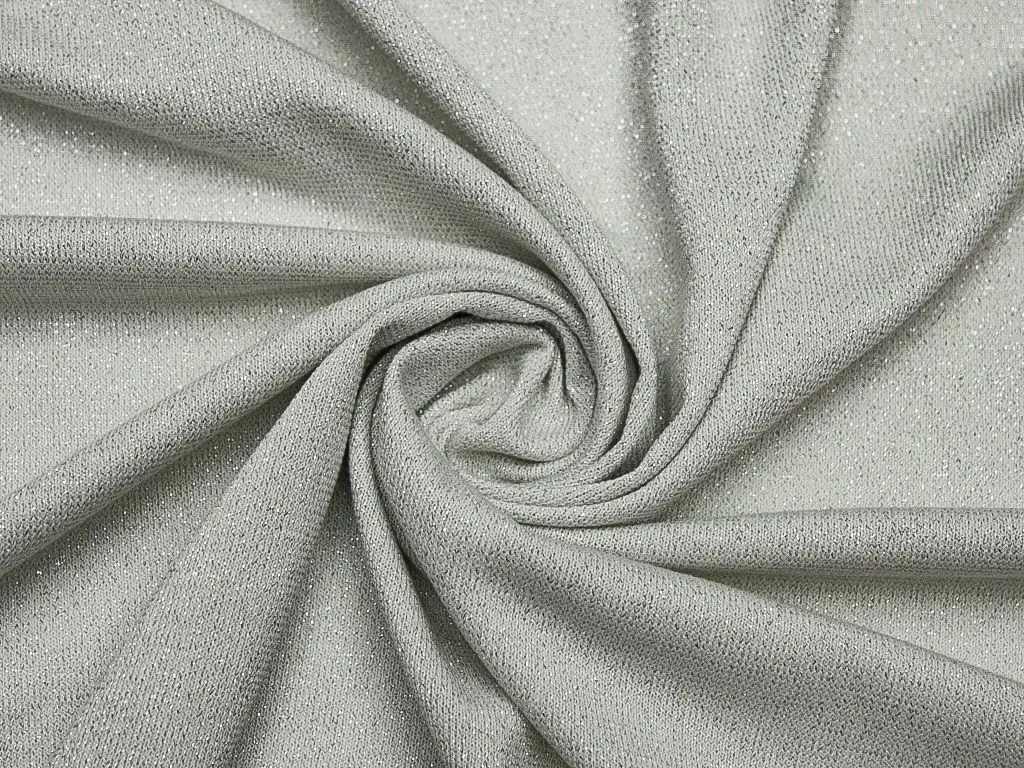 Нарядный трикотаж "зимняя сказка", бело-серебристый изображение