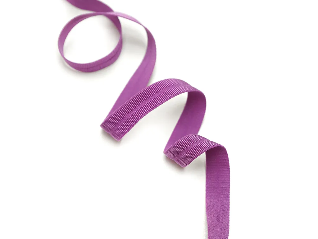 Бейка-стрейч (резинка) вязаная, фиолетового цвета, ширина 15 мм  изображение
