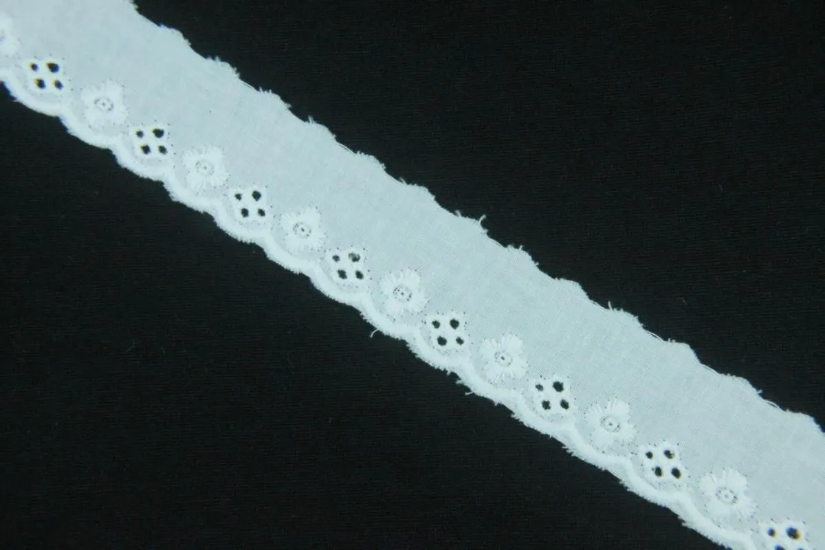 Кружево шитье ришелье белого цвета ширина 30 ммизображение